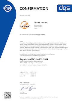 Certificate HACCP-2025-EN